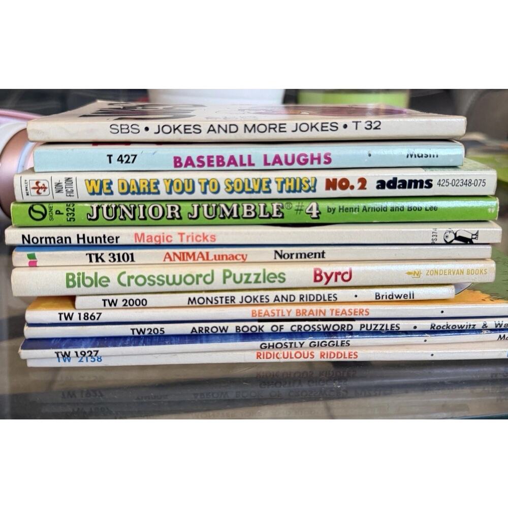 Books Of Jokes, Puzzles & Riddles Lot Of 12 Paperback For Family Party Fun
